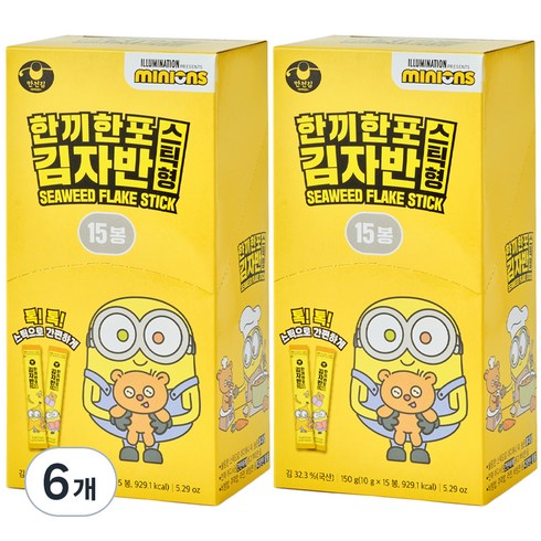 한끼한포 김자반 - 만전김 미니언즈 한끼한포 스틱 김자반, 150g, 6개