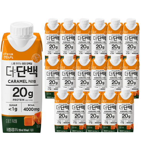 프로틴음료커피 - 빙그레 tft 더단백 드링크 카라멜, 250ml, 18개