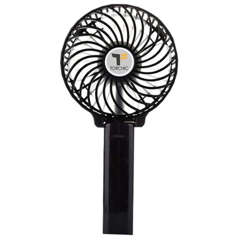 TORCHIC 미니 핸디형 선풍기 T-FAN, 블랙