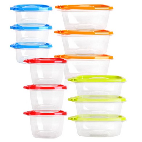 키친아트 이지톡 전자레인지 전용 밀폐용기 세트 12종 A, 12개입, 정사각 350ml 3p + 정사각 500ml 3p + 직사각 450ml 3p + 직사각 600ml 3p