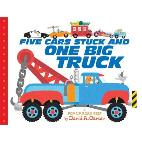 빅트랙브이북 - Five Cars Stuck and One Big Truck: A Pop-Up Road Trip Board Books, Little Simon