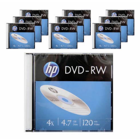 cdrw - HP 4.7GB 4x 슬림 케이스 공디스크 DVD-RW 10p