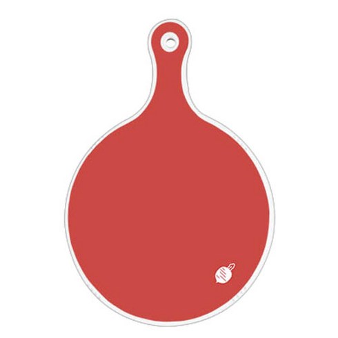 로엠디자인 양면 원형 서빙 도마 레드, 세잎클로버, 1개