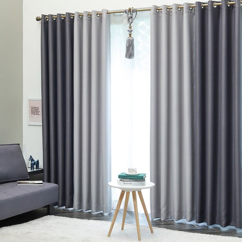 뷰하우스 썸데이 암막커튼 풀세트 2p, 그레이투톤