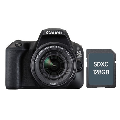 캐논 DSLR EOS 200D 18-55mm KIT + SD 128GB 블랙