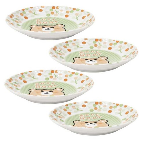 디어리빙 어린이 곰 파스타식기, 혼합 색상, 4개