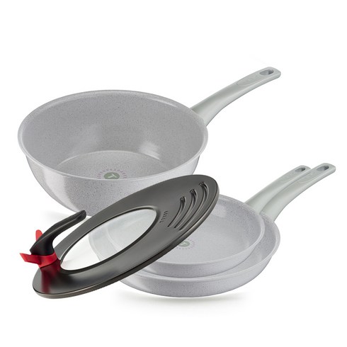 테팔 프리저브 인덕션 프라이팬 4종 세트, 그레이, 프라이팬 24cm + 28cm + 볶음팬 28cm + 멀티뚜껑