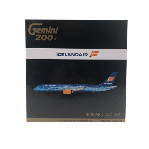 GeminiJets 1:200 Iceland Airlines B757-200 TF-FIR 80th 비행기 다이캐스트, 혼합 색상, 1개