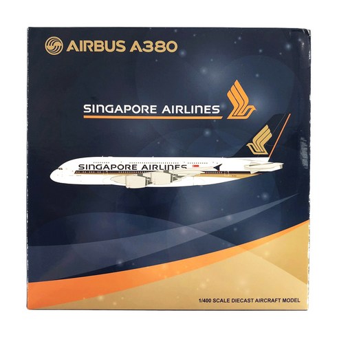 JCWING 1:400 Singapore Airlines A380 9V-SKA 10th anniversary 비행기 다이캐스트, 혼합 색상, 1개