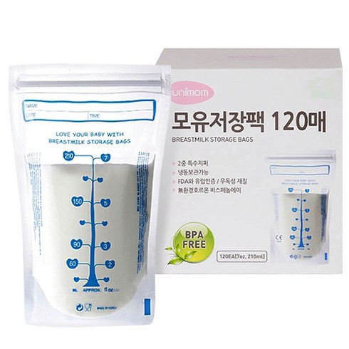 유니맘 모유저장팩 210ml, 120매, 32개