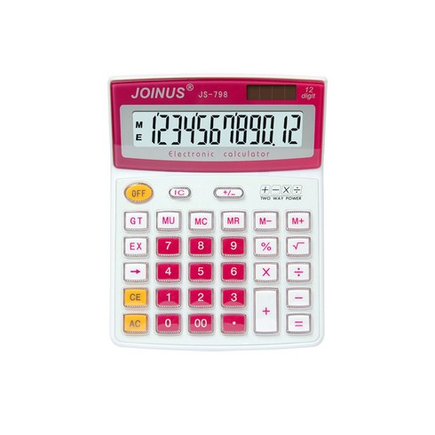 빅드림 태양열 전자계산기 JS-798, 레드, 1개
