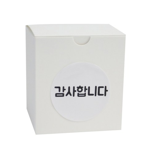 황씨네도시락 화이트쿠키 포장상자 5p + 원형 감사합니다 스티커 화이트 5p, 혼합 색상, 1세트