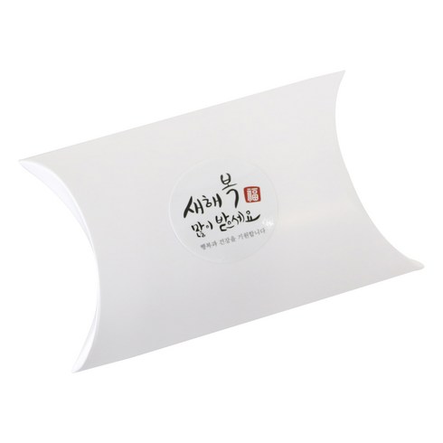 황씨네도시락 반달상자 화이트 30p + 새해복 스티커 원형캘리 30p, 혼합 색상, 1세트
