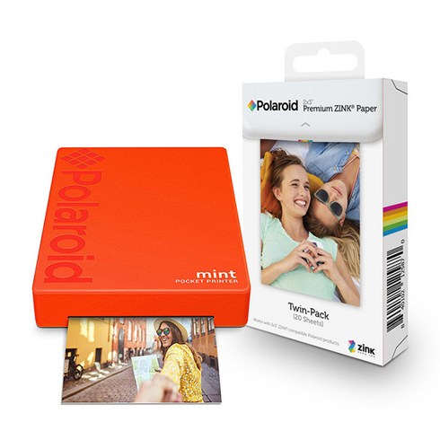 폴라로이드 스마트폰 포토 프린터 Mint Printer 레드 + 인화지 20p, POLMP02