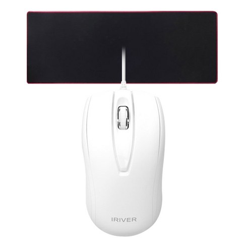 아이리버 유선마우스 EQwear-T1 + 게이밍 마우스패드 GOON Gaming Pad, 마우스(EQwear-T1), 패드(GOON Gaming Pad), 화이트