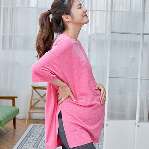 임산부운동복 - 블룸마터니티 블룸 엣지 임산부요가 티셔츠