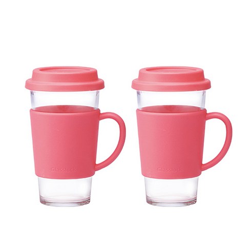글라스락 에코텀블러 2p, 핑크, 500ml