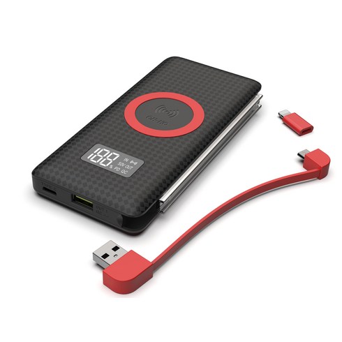 오호 PD 유무선 3포트 멀티 고속충전 보조배터리 10000mAh 5핀/8핀, PW06, 혼합 색상