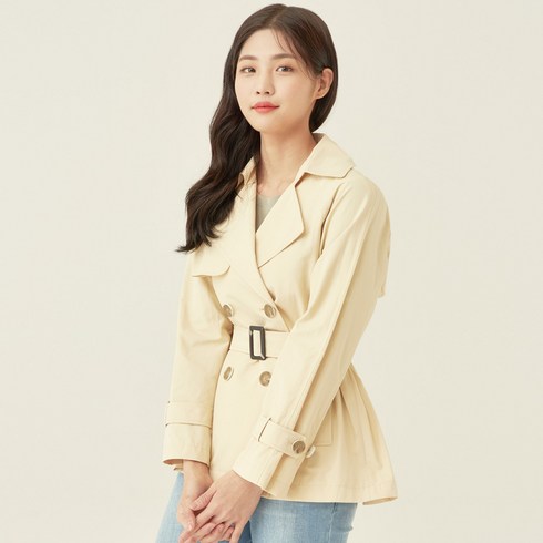 로엠 여유핏 숏 트렌치
