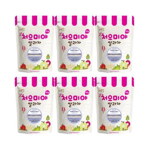 쌀과자마을 처으미야 떡뻥 과자, 블루베리, 40g, 6개