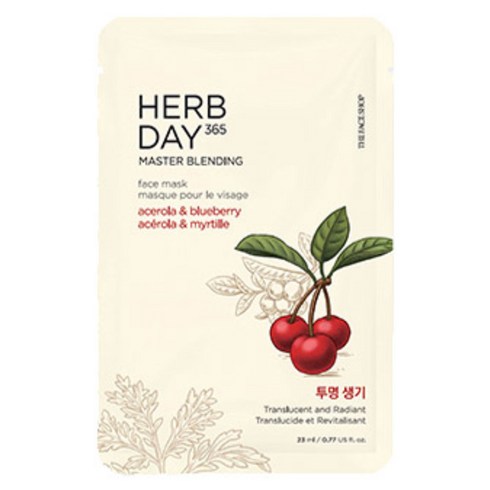 더페이스샵 허브데이 365 마스터 블렌딩 마스크 아세로라 앤 블루베리 23ml, 1개입, 1개
