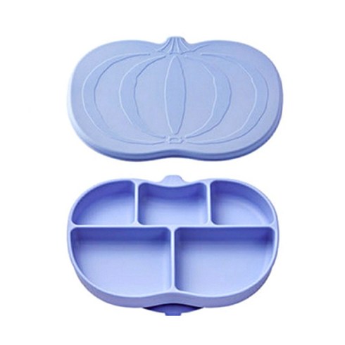 마미스테이블 유아 흡착 식판 + 뚜껑 세트, 블루베리, 본체 + 뚜꼉, 1개
