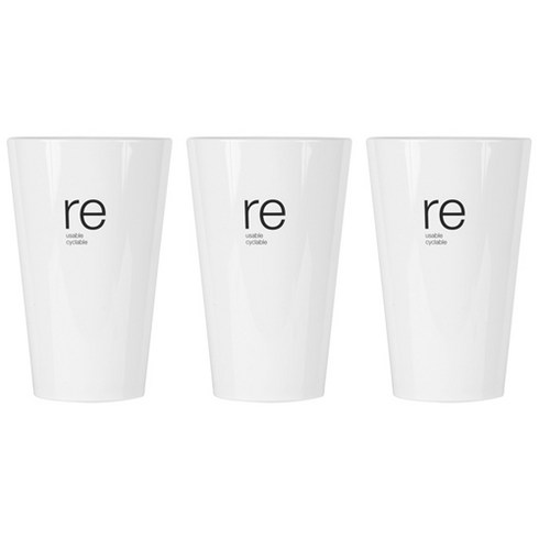 티스카페 불투명 플라스틱컵 RE시리즈 레귤러 440ml, 1개입, 3개