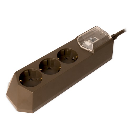 2023년 가성비 최고 냉장고 전원꺼짐 - 파워존 배선 차단 고용량 멀티탭 3구 브라운, 5m, 1개