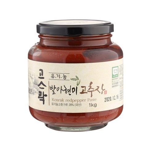 어린이고추장 - 고스락 유기농 발아현미 고추장, 1kg, 1개