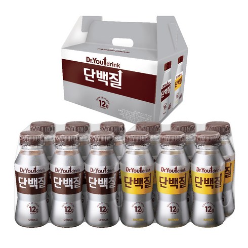 닥터유 드링크 단백질 초코맛 240ml x 6p + 바나나맛 240ml x 6p 세트, 1세트