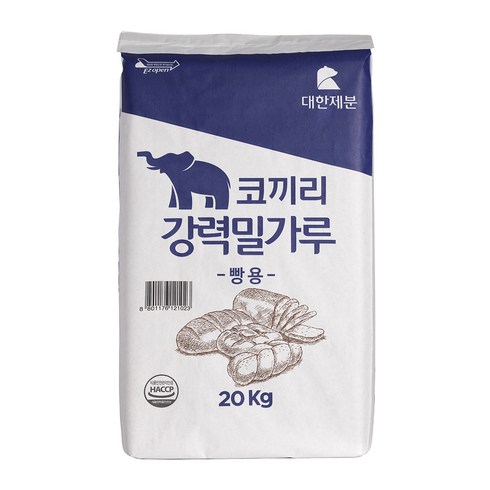 강력분밀가루 - 대한제분 코끼리 빵용 강력 밀가루, 20kg, 1개