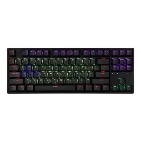 hacker 이중사출 RGB 텐키리스 무접점 게이밍 키보드 45g, KN01, 블랙
