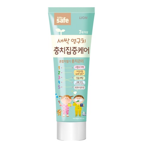 라이온 키즈세이프 충치 집중케어 치약, 60g, 1개