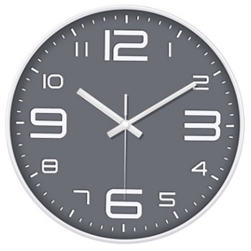 2023년 가성비 최고 무소음벽시계 - BT타임 빅 볼드 레터 무소음 벽시계, 그레이