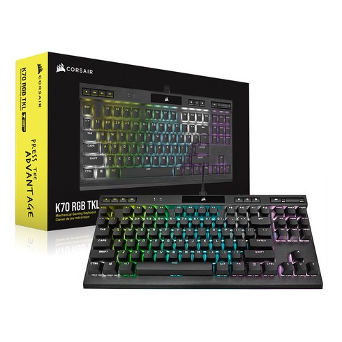 2023년 가성비 최고 커세어k70 - 커세어 K70 RGB TKL 챔피언 시리즈 기계식 키보드 저소음 적축, 텐키리스, RGP0071