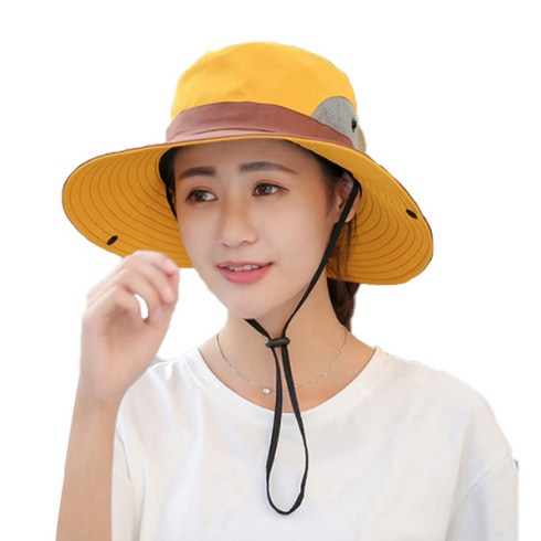 사파리 여성용 등산모자, 옐로우
