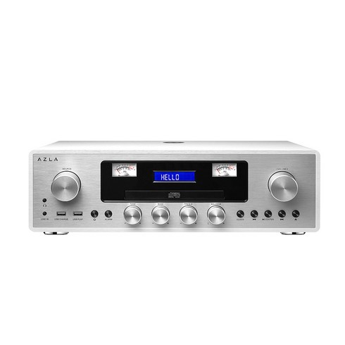 오디오 - 아즈라 AUX 블루투스 5 CD FM 라디오 일체형 오디오, AMAP-1000, 실버
