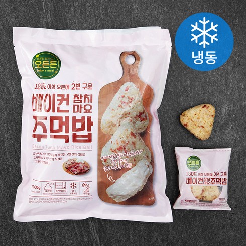 오든든 베이컨 참치마요 주먹밥 (냉동), 100g, 12개