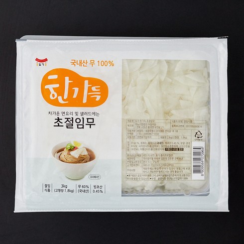 냉면김치 - 일가 한가득 초절임무, 3kg, 1개