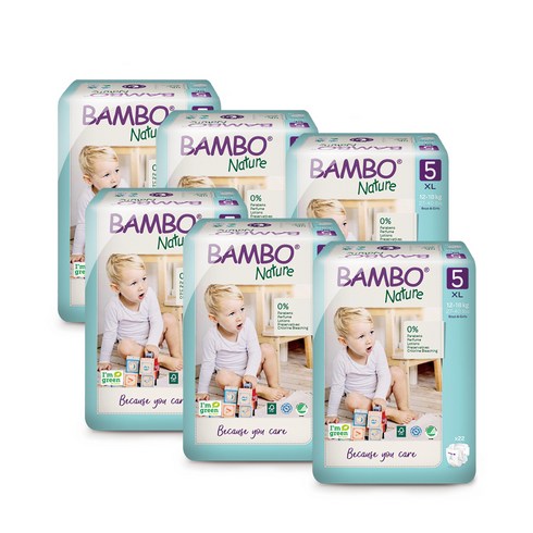 밤보네이처 그린 밴드형 기저귀, 5단계, 132매
