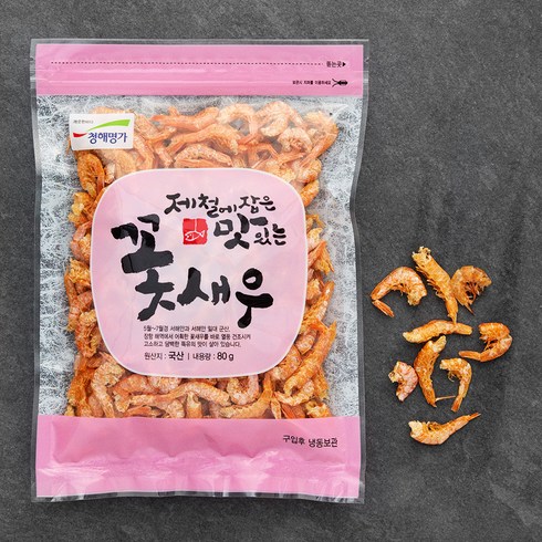 꽃새우 - 청해명가 꽃새우, 80g, 1개