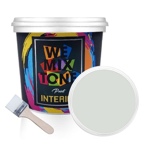 WEMIXTONE 내부용 INTERIOR 수성 페인트 1L + 붓, WMT0061P01(페인트), 랜덤발송(붓)
