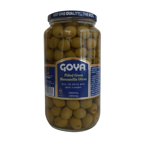 고야 대용량 피티드 그린 만자니야 올리브, 1개, 875g