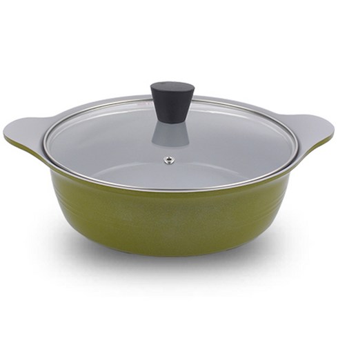 키친아트 프리미엄 쿡웨어 파스텔 세라믹 전골냄비, 24cm, 카키브라운, 1개