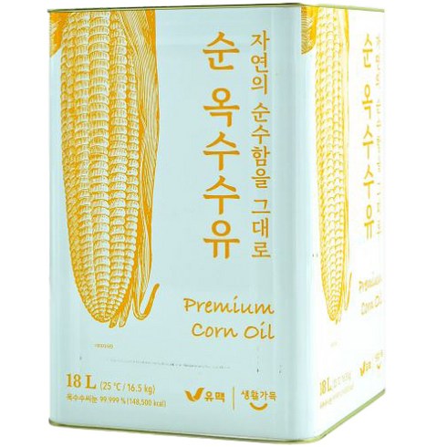 유맥 순 옥수수유, 1개, 18L