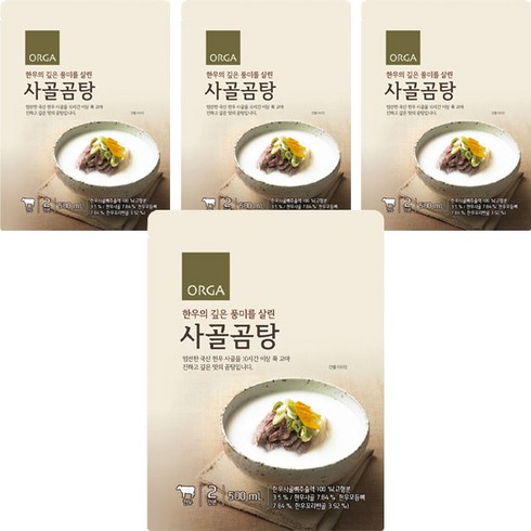 ORGA 사골곰탕, 500g, 4개