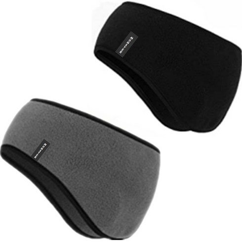 2023년 가성비 최고 방한헤어밴드 - 몬스터 방한 귀마개 헤어밴드 2종 세트, 블랙, 그레이