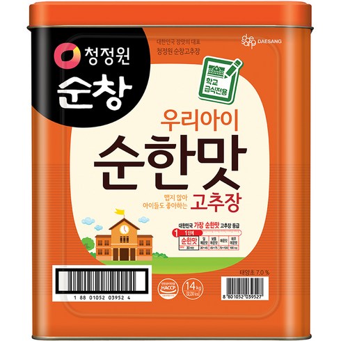 청정원 순창 우리아이 안매운 순한맛 고추장, 1개, 14kg