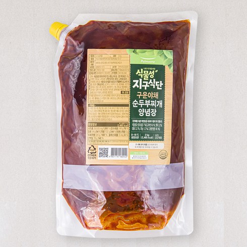 풀무원 식물성 지구식단 구운야채 순두부찌개 양념장, 2kg, 1개