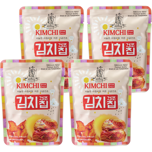 아비삭 건조 김치칩, 15g, 4개